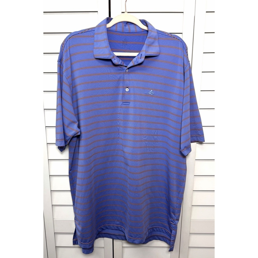Turtleson Tour Performance Striped Short Sleeve Golf Polo Shirt Men's Size XL